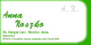 anna noszko business card